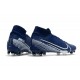 Scarpe Nuovo Nike Mercurial Superfly 7 Elite FG Blu Bianco