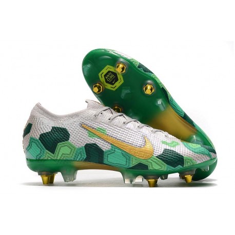 Nike Mercurial Vapor XIII Elite SG-Pro AC Mbappe Grigio Verde Oro