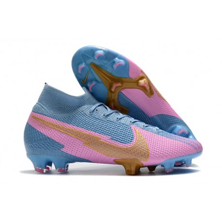 Scarpa Nuovo Nike Mercurial Superfly 7 FG ACC - Blu Rosa Oro