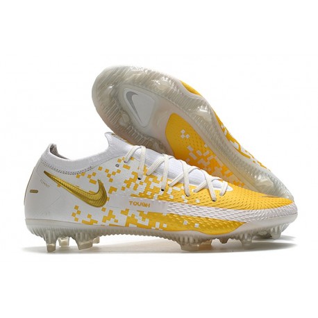 Scarpe da Calcio da Uomo Nike Phantom GT Elite FG Bianco Oro