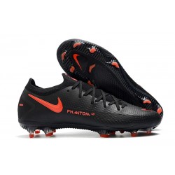 Scarpe Nike Phantom GT Elite FG Nero Rosso Cile Grigio Scuro