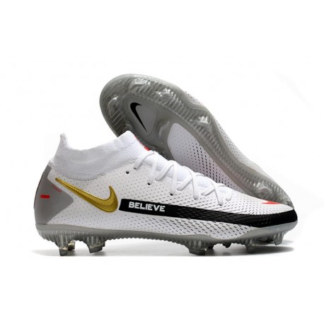 Nike Phantom GT Elite Dynamic Fit FG Nuovo Scarpe Bianco Nero Oro Rosso