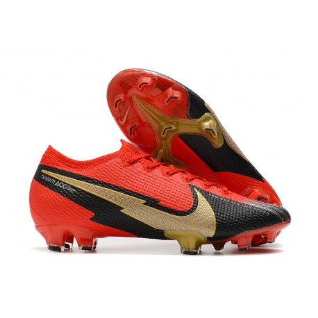 Scarpa Calcio Nike Mercurial Vapor 13 Elite FG Nero Rosso Oro