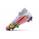 Nike Mercurial Superfly VIII Elite FG Dragonfly - Vit Silver Mörklila