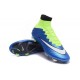 Nike Scarpe da Calcetto Mercurial Superfly 4 Tech Craft FG Blu Verde Bianco