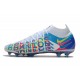 Nike Phantom GT Elite DF 3D FG Bianco Blu Cloro Rosa Blast Opti Giallo