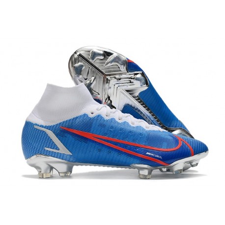 Nike Mercurial Superfly 8 Elite DF FG Blu Bianco Rosso