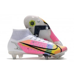 Nike Mercurial Superfly 8 Elite SG-Pro AC Bianco Nero Rosa