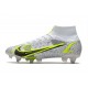 Nike Mercurial Superfly 8 Elite SG-Pro AC Bianco Nero Metallic Argento Volt