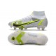 Nike Mercurial Superfly 8 Elite SG-Pro AC Bianco Nero Metallic Argento Volt